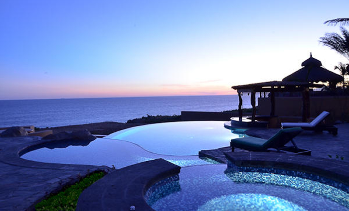 Beachfront property with swimming pool